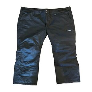 Size 4X Black Petite Mens Snow or Skiing Pants Warm Lined Pockets Zipper Ankles